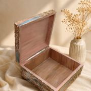 Vintage Floral Hand-Painted Wooden Keepsake Box