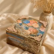 Vintage Floral Hand-Painted Wooden Keepsake Box