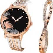 Luna Rose Elegance Watch & Infinity Bracelet Set