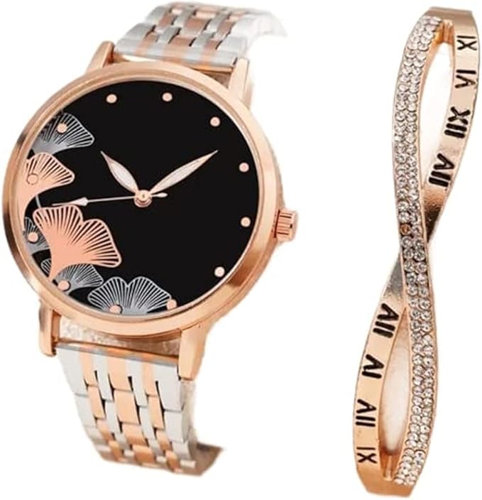 Luna Rose Elegance Watch & Infinity Bracelet Set