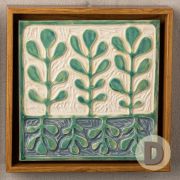 Handcrafted Ceramic Relief Botanical Wall Art – 4-Piece Framed (20x20cm)x4