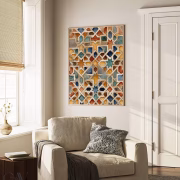 Alhambra Elegance: Islamic Geometric Watercolor Wall Art (60×90)cm