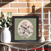 Vintage Hummingbird & Floral Framed Wall Art