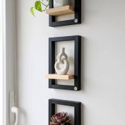 Wood & Floating Plant Shelves (Set of 3) 25×40 cm