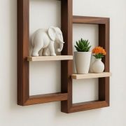 Wood & Floating Plant Shelves (Set of 3) 25×40 cm
