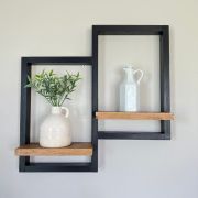 Wood & Floating Plant Shelves (Set of 3) 25×40 cm