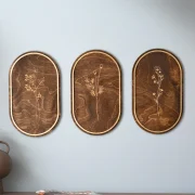 Oval Botanical Wildflower Wooden Wall Art (Set of 3)