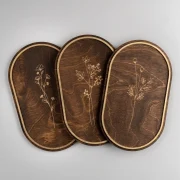 Oval Botanical Wildflower Wooden Wall Art (Set of 3)