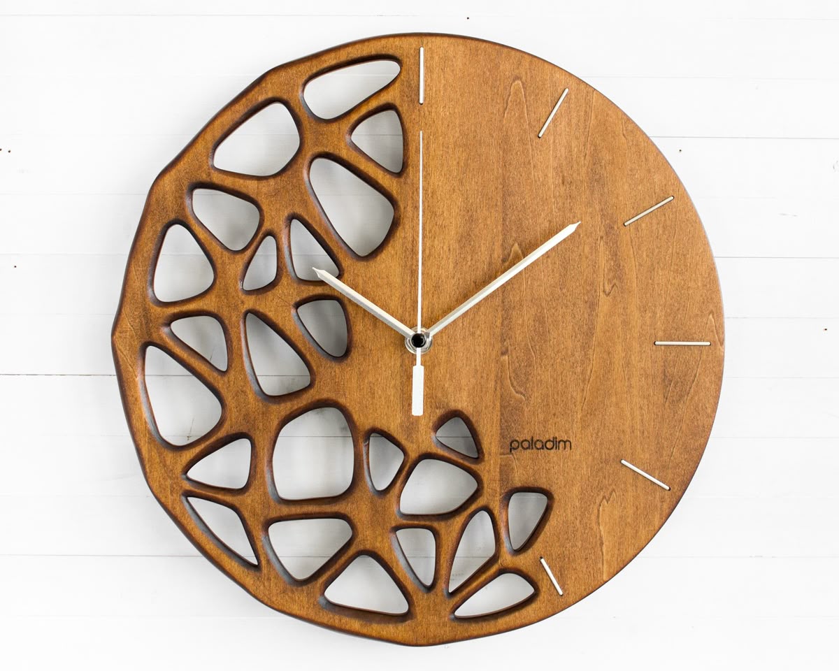 3D Wooden Wall Clock