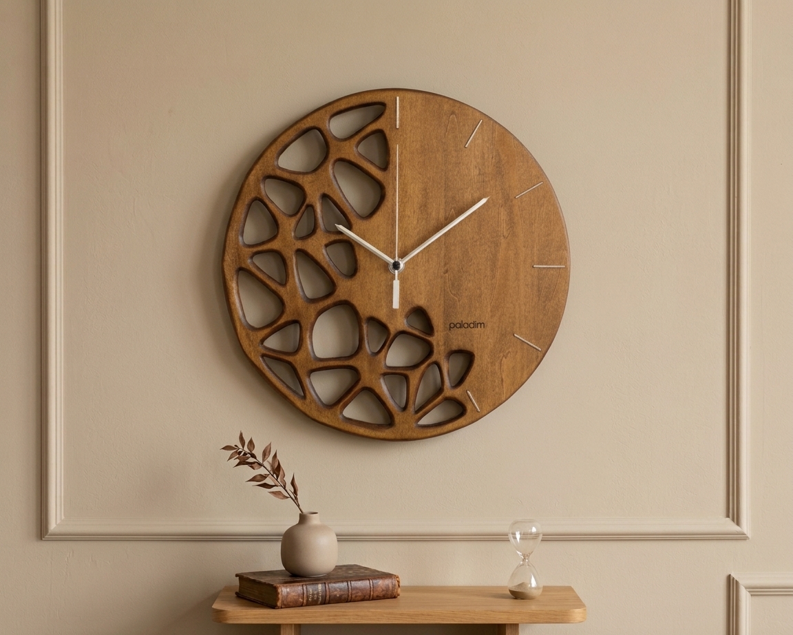 3D Wooden Wall Clock