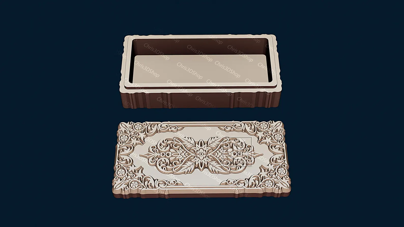 3D Relief Wooden Jewelry Box (15x30cm)