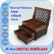 3D Relief Wooden Jewelry Box (15x30cm)
