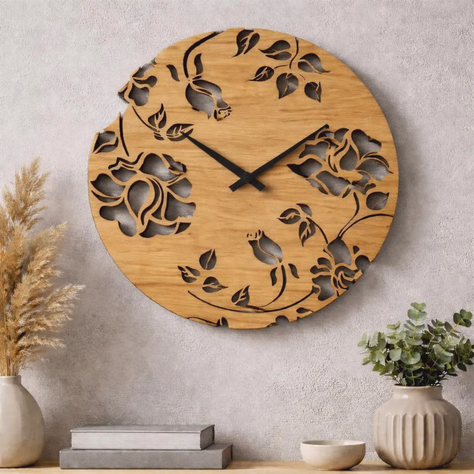 3D Wooden Wall Clock