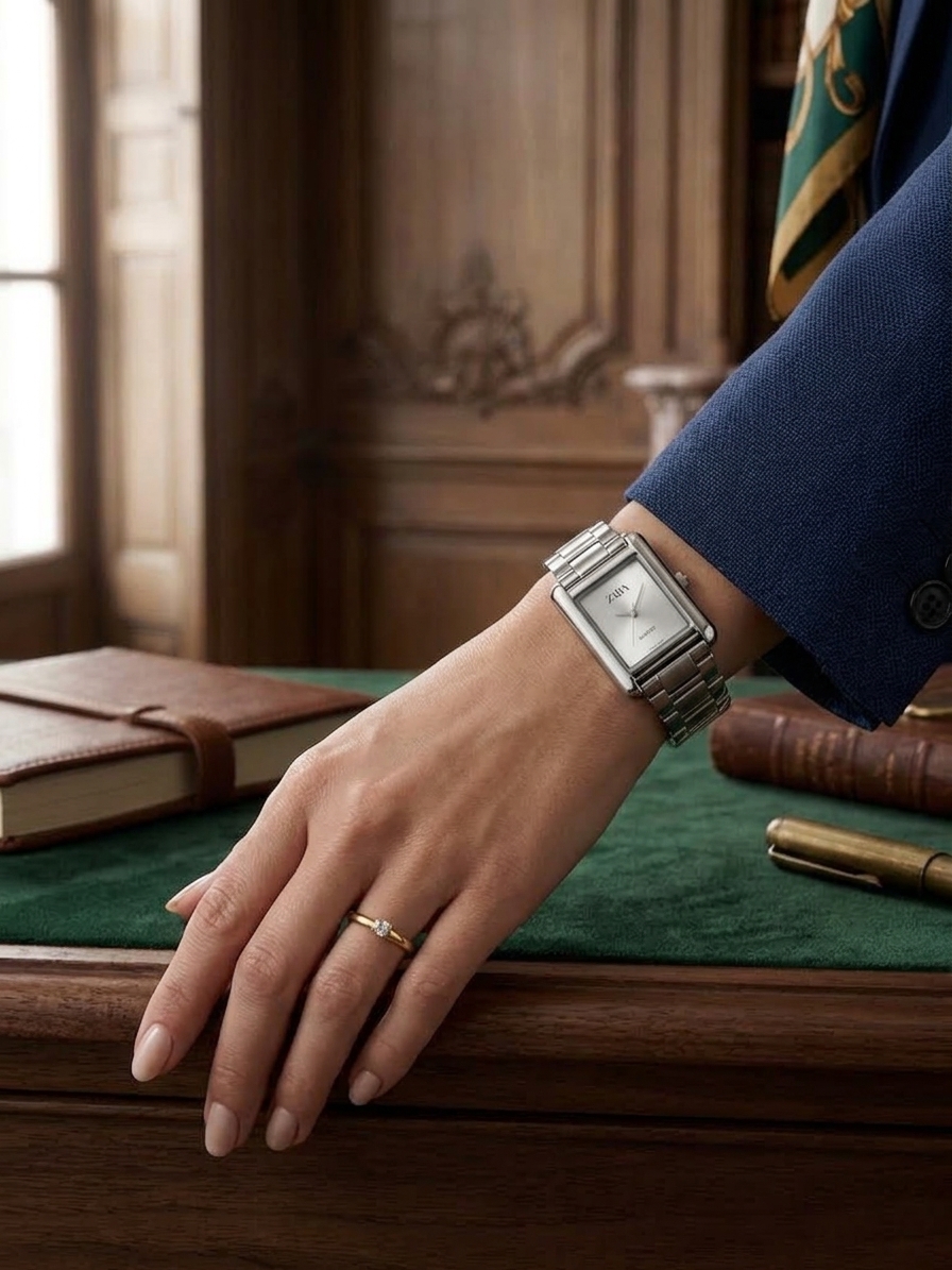 Zara Rectangular Stainless Steel Quartz Watch